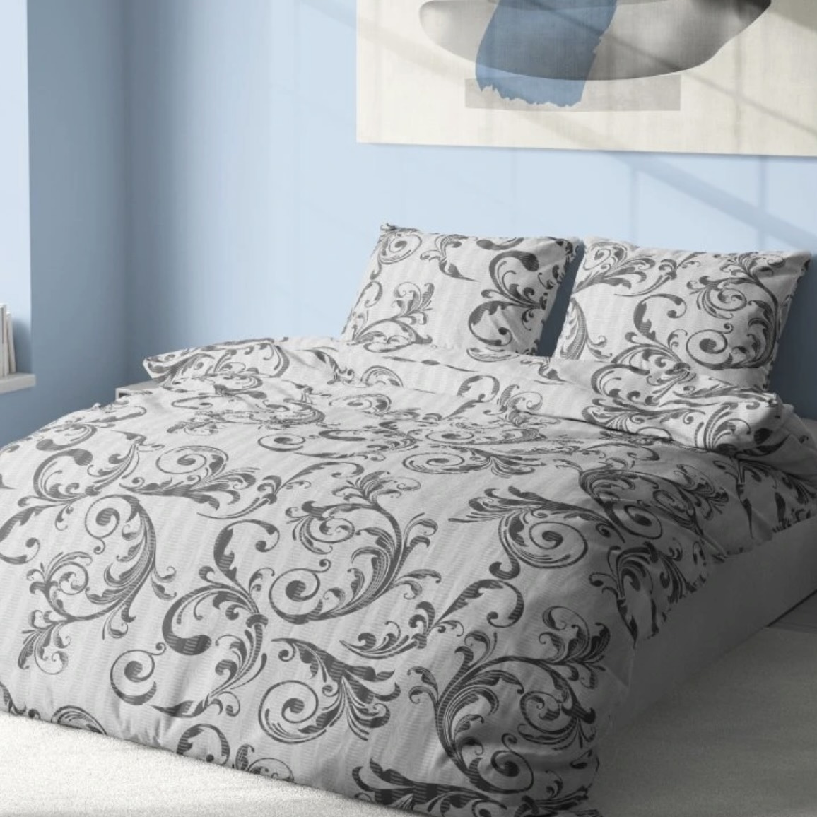 Krepové povlečení De Luxe 140x200/70x90 cm - Sarai šedé