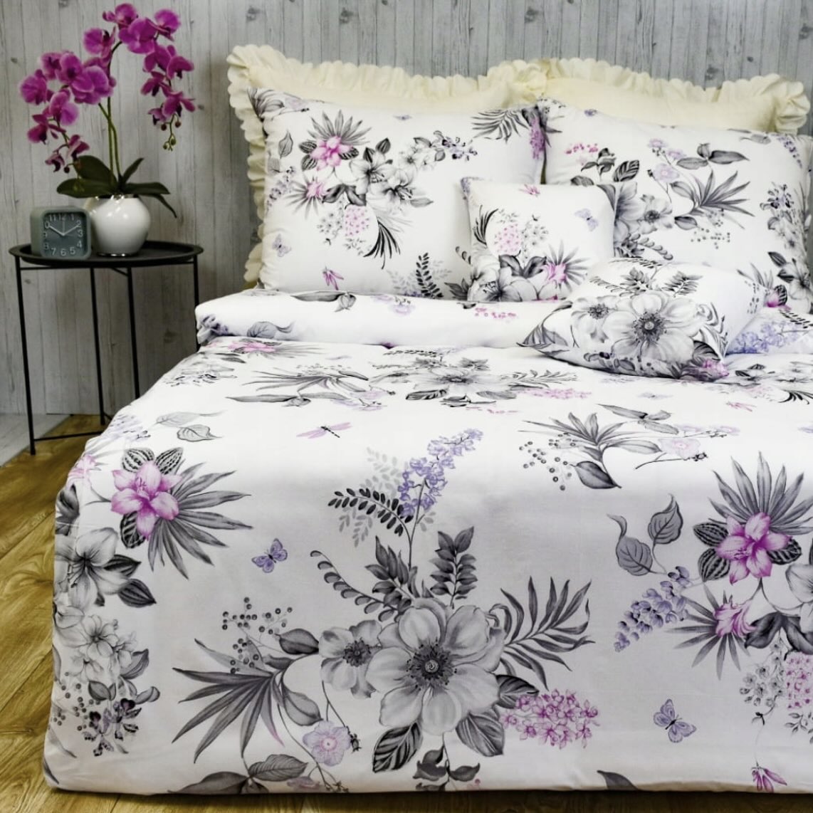 4dílné Ložní povlečení ze 100% hladké bavlny renforcé Floral Dream 2+2